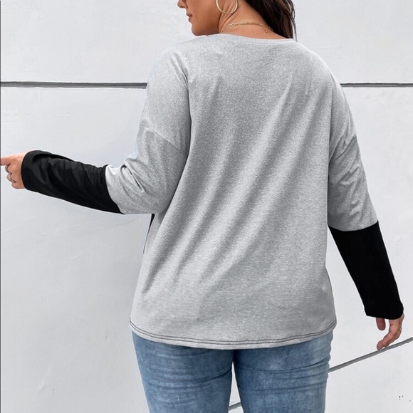 Plus Leopard Print Contrast Sequin Drop Shoulder Tee T Shirt Top Blouse - Picture 3 of 5